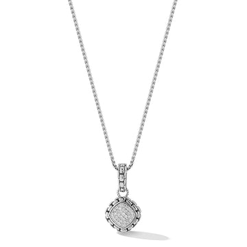 JAI Silver & Diamond Pave Square Pendant